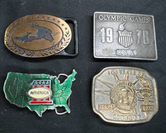 Eagle, Olympics, USA, & Liberty Belt Buckles