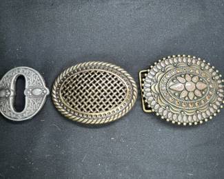 Basket Weave, Amber, & Indiana Belt Buckles