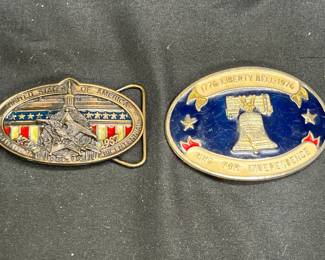 US Constitution & Liberty Bell Belt Buckles