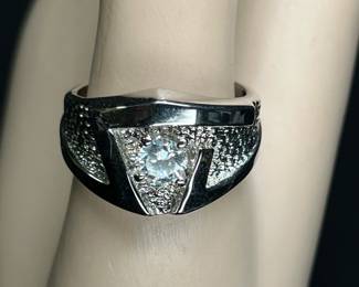18k HGF Cubic Zirconia Men's Size 10 Ring