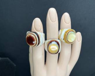 3 Shell Rings Sizes 5.5, 7, & 7.5