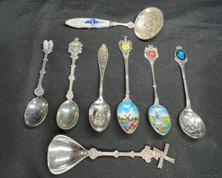 8 Silver Plate Collector's Spoons