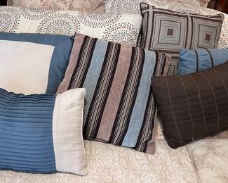 Assorted throw pillows