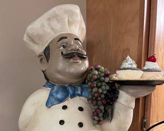 Large resin chef figurine