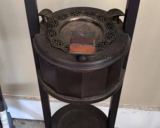 Mahogany ashtray with shelves
