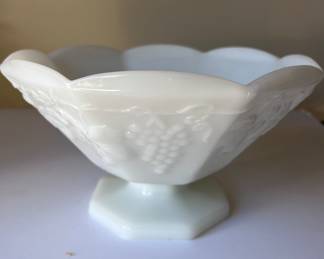 Milk glass fruit bowl