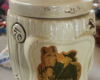 1950's Hopalong Cassidy rope and Barrel cookie jar
