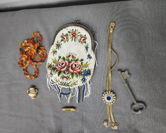 Costume jewelry and beaded purse