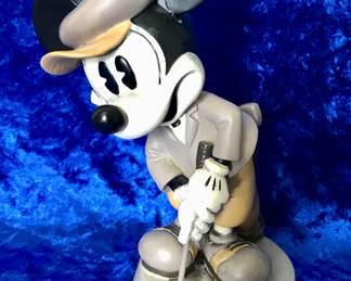 Disney Parks Black and White Golfing Bobble Figurine 