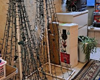 Loads of Holiday / Christmas Decorations & Supplies, Including These Two Great Light Trees!
