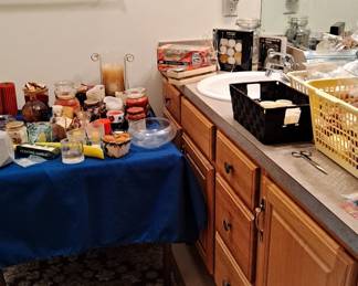 Large Assortment of Candles, Women's Personal Hygiene Supplies and Make-Up.