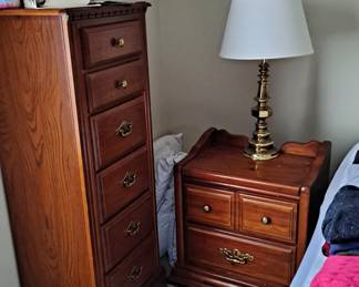Part of Broyhill Bedroom Suite - this photo includes Lingerie Chest and Night Stand; and Lamp.