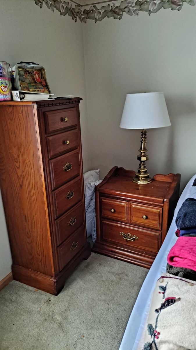 Part of Broyhill Bedroom Suite - this photo includes Lingerie Chest and Night Stand; and Lamp.