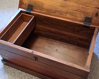 Wood Blanket Chest with a Locking Hasp.