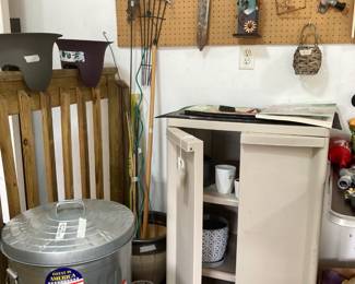 Galvanized Garbage Cans; Garden Signage & Decor; Planters; Pots; Rubbermaid Storage Unit