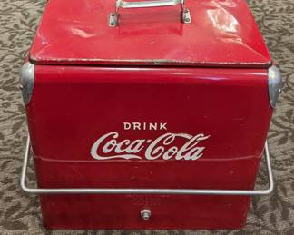 Vintage Coca Cola Cooler with drain and bottle opener. c. 1955 $200