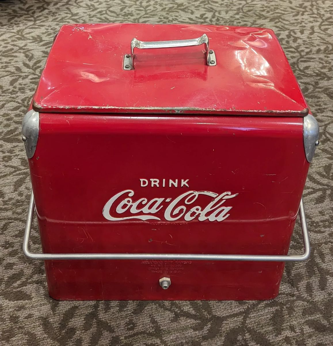 Vintage Coca Cola Cooler with drain and bottle opener. c. 1955 $200