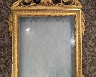 Gold Wall Mounted Display Case w blue pinboard Cushion 42" 28" 5" $350