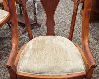 Art Nouveau chair padded seat $65
