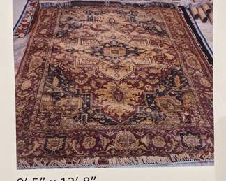Large Rug 9.5' x 12.75' professionally cleaned. $200