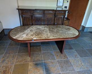 Table oval with marble top. great for conference room. $125