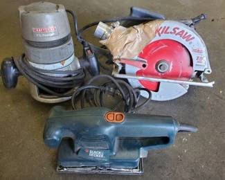 Skil 7 1/2" Circular Saw, Craftsman 1 1/2" HP Router & B&D Sander(LPO)