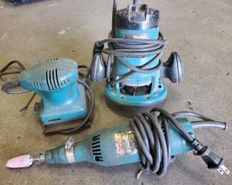 Makita 1 HP Router, Makita Die Grinder & Makita Sander (LPO)