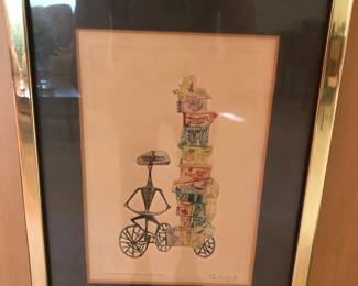 Guillermo Silva or Silver: Vendedor de Pajaros etching: Columbia 