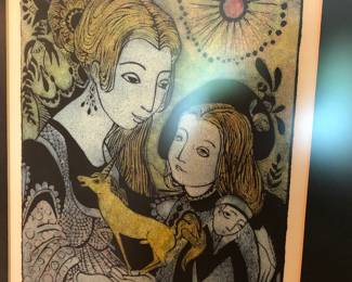 Louise August woodblock print