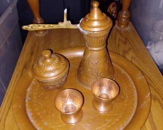 Copper Arabian Tea Set