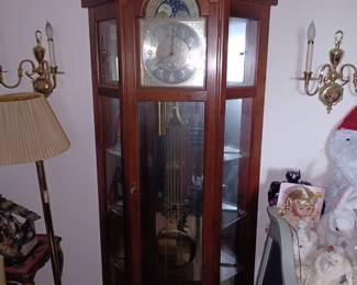 Grandfather Clock with Curio Cabinets