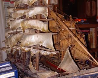 Older Wooden Sail Boat Model
