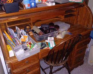 Roll Top Desk, Chair, Office Supplies, Vintage Woman's Sunglasses