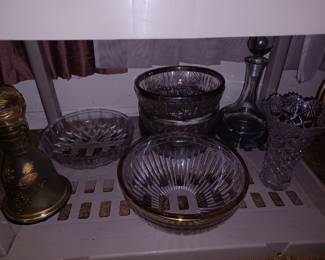 Crystal Ware and Decanter 