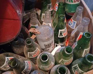 Old Glass Bottles Mountain Dew & Pepsi