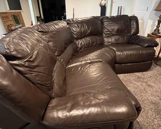Reclining Leather Sectional, Picture 1 of 3