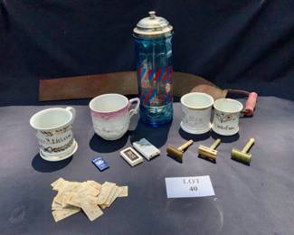 Shaving Mugs and Barber Items
