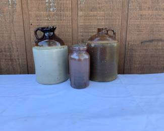 Stoneware Crock and Stork Orange, George Jug