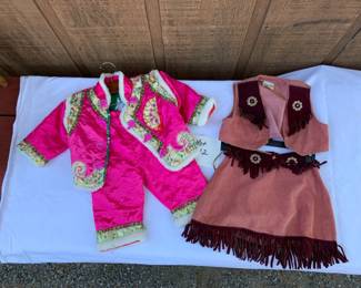 Vintage Girl's Cow Girl Dress Up Costume