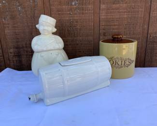 Monmouth Stoneware Cookie Jar, Barrel Decanter