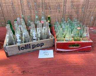Lolli Pop Soda and Coca Cola Crates and Bottles