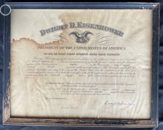 Historical Document Signed by Dwight D. Eisenhower