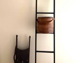 Antique Primitive Sled and Firkin. Decor Ladder