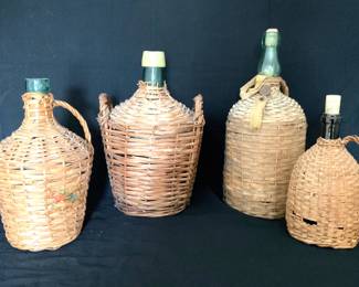 Wicker Wrapped Decanters