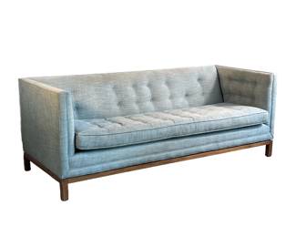 JONATHAN ADLER MID CENTURY COUCH | Light blue mid-century couch by Jonathan Adler furniture. 