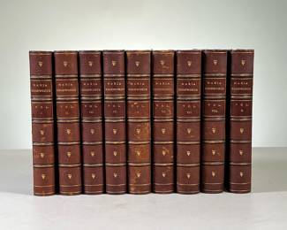 MARIA EDGEWORTH VOL. 1-10 LEATHER BOUND HARDCOVER | Tales and Novels by Maria Edgeworth, volumes 1, 2, 3, 4, 5, 6, 7, 8, and 10. - l. 5 x w. 1.25 x h. 7.25 in