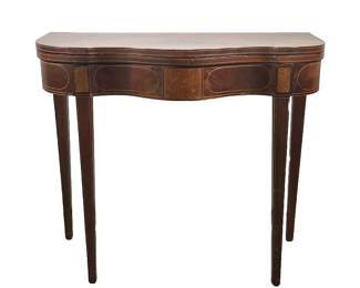 WOOD CONSOLE TABLE WITH FLIP TOP | Small wood console table with flip top leaf. - l. 35 x w. 17.25 x h. 30.25 in