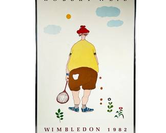 ROBERT WEIL WIMBLEDON 1982 PRINT | Robert Weil Wimbledon 1982 print in silver frame. - l. 19.25 x h. 29.25 in