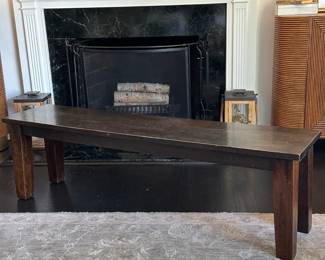 DARK OAK BENCH | Solid oak bench. - l. 62.25 x w. 14.25 x h. 18.5 in