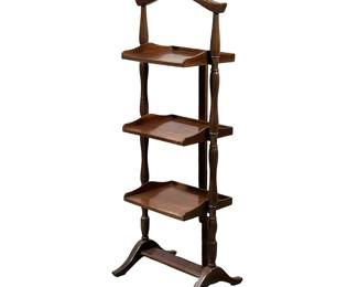 3 LEVEL FLIP-UP SHELVING | Small 3 tiered shelving unit with 90 degree rotating shelves. - l. 15 x w. 11.5 x h. 37 in